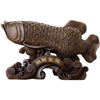 China Chinese Handmade Fish Scuipture, Wealth Lucky Fish Figure, Best Gift Feng Shui China Arowana Statues for sale