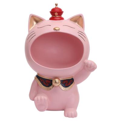 China Epoxy Storage Tray Cat Resin China Home Decoration Craft Key Statue for sale