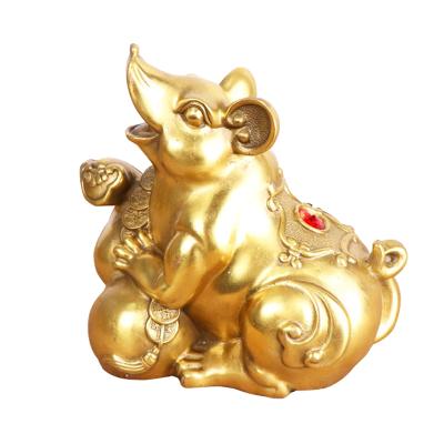 China China 2020 New Year Chinese Zodiac Rat Statue Brass Gifts for sale