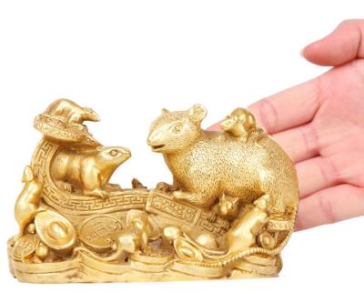 China China Fengshui Metal Indoor Decorative Funny Animal Sculpture Good Mouse Rat Bronze Statues for sale