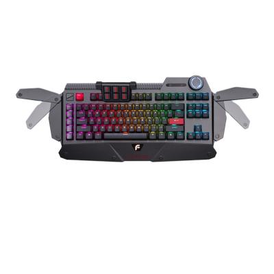 China Victory-Lock DEARMO F4 RGB Backlit Ergonomic Multimedia Wired Mechanical Keyboard Aluminum Alloy Gaming Keyboard for sale