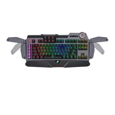 China Victory-Lock DEARMO F4 Ergonomic RGB Multimedia Wired Mechanical Keyboard Aluminum Alloy Gaming Keyboard for sale