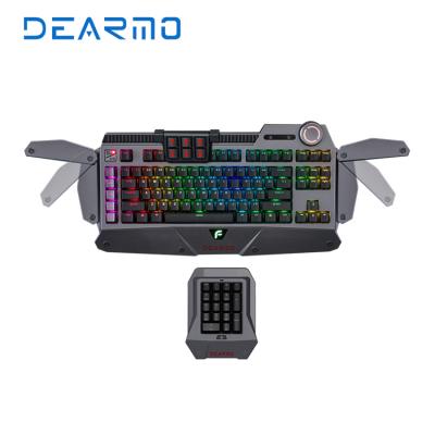 China Hot Selling Victory-lock DEARMO F4 Keyboard Aluminum Alloy Backlit RGB Backlit Cable Mechanical Keyboard for sale