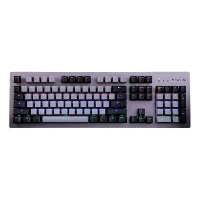 China Alloy Dearmo F1 Full Stock Aluminum Waterproof Backlit RGB 104 Keys Mechanical Gaming Keyboard for sale