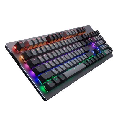 China Aluminum Alloy Dearmo F1 Factory Price 104 Keys RGB Gray Gaming Mechanical Keyboard for sale