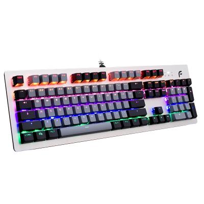 China Alloy Dearmo F1 Factory Supply RGB Aluminum White Mechanical Gaming Keyboard For PC for sale