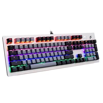 China Hot Selling Alloy Dearmo F1 Aluminum Alloy 104 Keyset Aluminum White Cable Mechanical Keyboard for sale