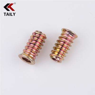 China Retail Industry Connecting Wood Carbon Steel Insert Nuts For Furniture Legs for sale