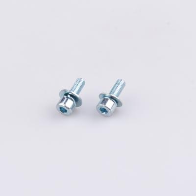 China Blue Galvanized Socket Cup Cup Hex Machine Head Combination Screws Flat Spring Washers Sems Screw for sale