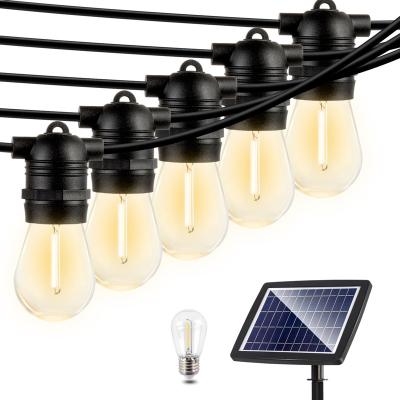 China 2022 New Product 48Ft Outdoor Solar Garden Light SYLSTAR Lights Solar Led String Light With 16 Waterproof Bulbs for sale