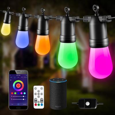 China Remote Control Christmas APP String Light RGB String Light Holiday Festival Decoration Outdoor Color Changing Music LED RGB Light Custom Party for sale