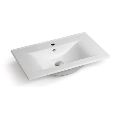 China Easy Clean Design Stable Quality Fashion Ceramic Cabinet Counter Type Wash Basin For Bathroom for sale