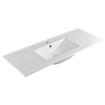 China Factory Direct Sale Modern Bathroom White Slim Edge Basin Counter Basin Cabinet for sale