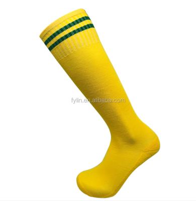 China Breathable Professional Cushioned Sole Sweat Absorb Knee High Anti Slip Football Socks for sale