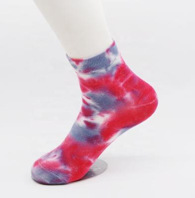 China Breathable Hot Selling Men And Women Tie Dye Casual Sports Socks Cute Cotton Ankle Socks for sale