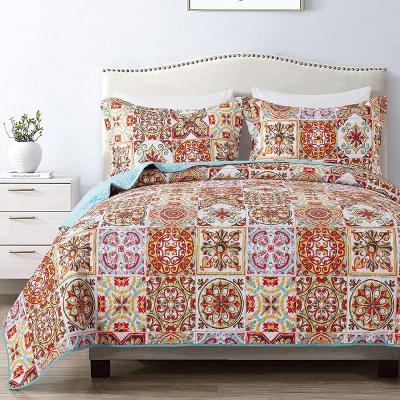 China Brillmax Homens Kantha Patchwork Summer Viable Floral Luxury Polyester Quilting Blanket Bedding Set Bedspread Wholesale Manufacturers for sale