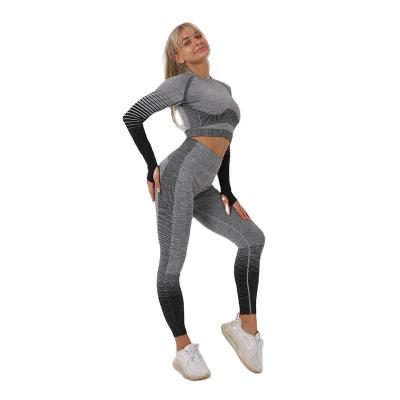 China 2021 Breathable Classic Running Hot Sale Durable Comfortable Seamless Polyester Yoga Set for sale