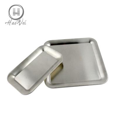 China High Quality Food Grade 304 Stainless Steel Square And Rectangle Restaurant Food Tray Restaurant Hospital Food Dish for sale