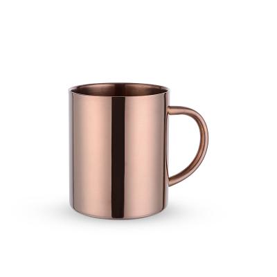 China High Quality Stainless Steel Coffee Mug Viable Double Wall 400ml Gold Steel Travel Coffee Mug for sale