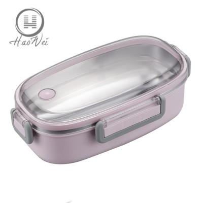 China Freshness Preservation High Quality Rectangle Multi Compartments 304 Stainless Steel Children's Food Bowl Sealed for sale