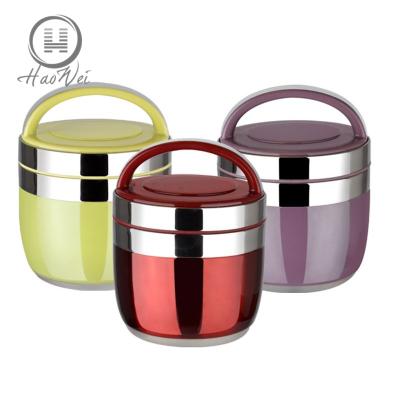 China Freshness Retaining Double Layers Charm Multicolor Stainless Steel Bento Lunch Box for sale