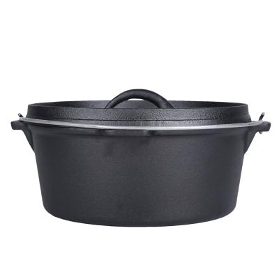 China Sustainable Kitchen Equipment Outdoor Use Stock Pot Camping Hanging Cast Iron Dutch Oven for sale