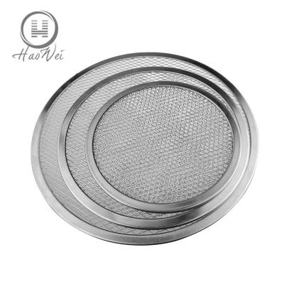 China Thickening Sustainable Multisize Mesh Aluminum Mold Pizza Baking Tray For Pizza for sale