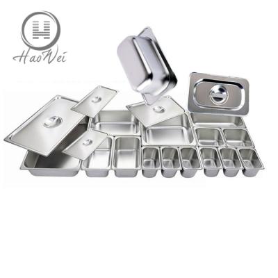 China 201 Multisize Stainless Steel Hotel Restaurant Gastronorm Containers Thickening Gastronorm Pan for sale