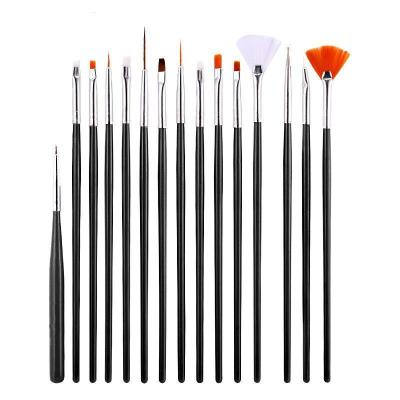 China Beauty Paint Tools 2022 Nail Pink Acrylic Gel Polish Cleaning Private Label Brush Glue 15Pcs Art Nail Brush Set Nylon for sale