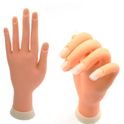 China Reusable Soft Practice Tool Adjustable False Hand Nail Art Model for Training and Showing Flexible Nail Art Plastic Hand Model for sale