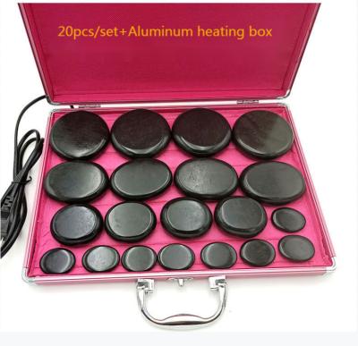 China 20pcs /set Hot Stone Body Massage Set Tool Basalt Stenen Massage 220V/110V Bamboe Heater Box Ce rohs Steen Massager for sale