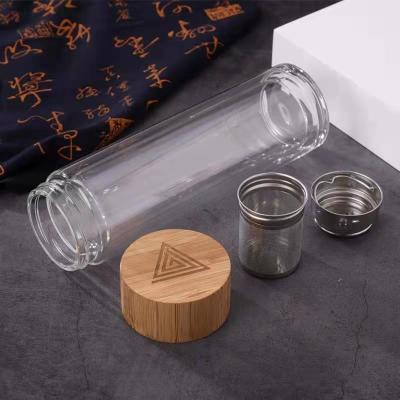 China Sustainable Borosilicate Glass Double Cups Insulated Reusable Customized Water Bottle for sale