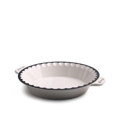 China High Quality Modern Enamel Coating Cast Iron Pie Casserole for sale