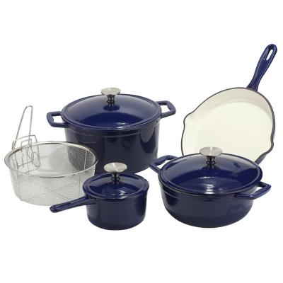 China Sustainable 5pcs Cooking Pots And Pans Cookware Set With Enamel Coating for sale