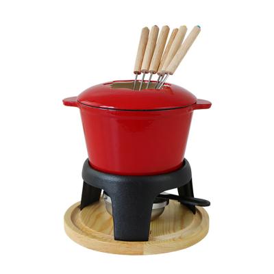 China Hot Selling Amazon Metal Cast Iron Fondue Set for sale