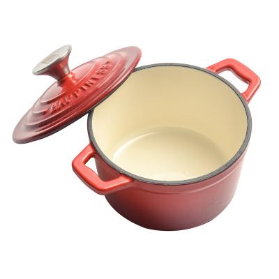 China Sustainable Wholesale Mini Round Casserole With Enamel Coating Heat Resistant Cast Iron Casserole for sale