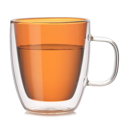 China Amazon Sustainable Creative Double Wall Glass Coffee Mugs for sale