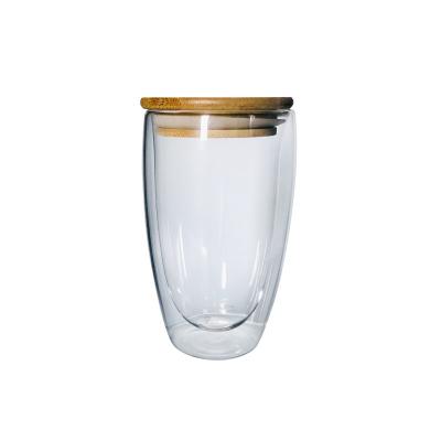 China HIGH SUSTAINABLE BOROSILICATE GLASS CUP WITH BAMBOO LID for sale