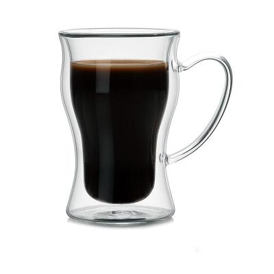 China Sustainable High Borosilicate Glass Coffee Mug With Handle for sale