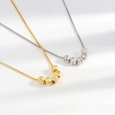 China Wholesale fashion romantic simple 18k sta jewelry pvd gold plated transfer pearl three pearl clavicle necklace for sale