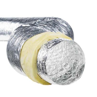 China Manufacturer Glass Fiber Full Size Modern Aluminum Insulated Flexible Duct For Ventilation for sale