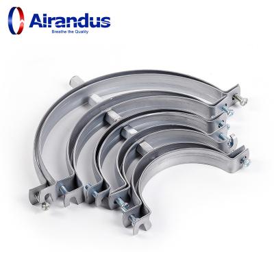 China Modern Round Spiral Air Conditioning Duct Stainless Steel Duct Clamp For Suspension Of Rigid Circular Ducts for sale