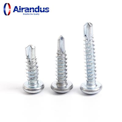 China Flat steel screws with hex head for sale