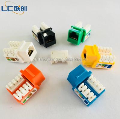 China Colorful Cat5e Structure Cabling System 8P8C Keystone Jack with 90 Degree Punch Down for sale