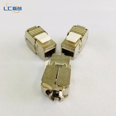 China Structure Cabling System 180 Degree Shielded RJ45 Cat6A Toolless Keystone Jack for sale