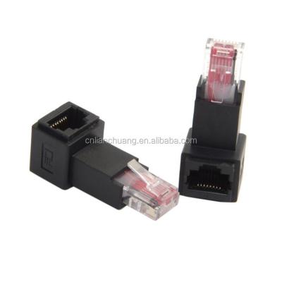 China Telecommunication 90 Degree Angle RJ45 Male To Female Gender Ethernet Adapter for sale