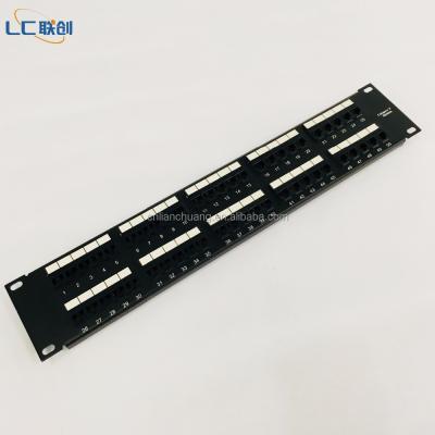 China Fabric Cabling System 2U 19 Inch Telephone Voice 50 Port Cat3 RJ11 Patch Panel for sale