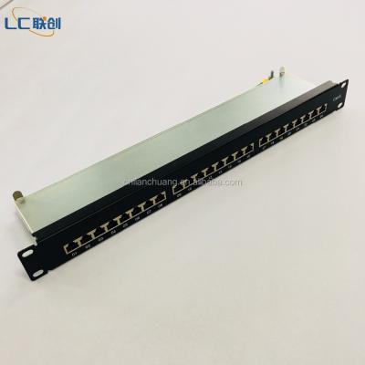 China 1U 19 Inch 24 Port Cat6 New Shielded Type Structure Wiring System Patch Panel for sale