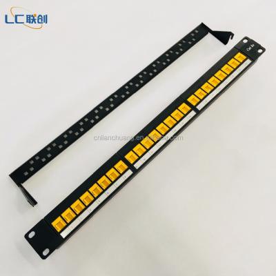 China Structure Cabling System 1U 19 Left Category 5th Jack Trapezoidal UTP 24 Inch Patch Panel for sale