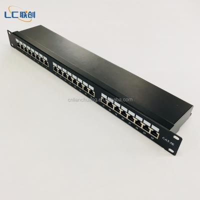 China Structure Cabling System 1U 19 Inch Cat5e Shielded 24 Port Patch Panels for sale